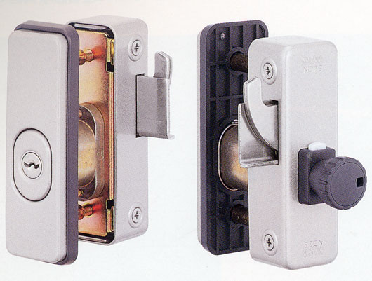 MIWA　勝手口ドアなど狭框ドア専用面付補助錠